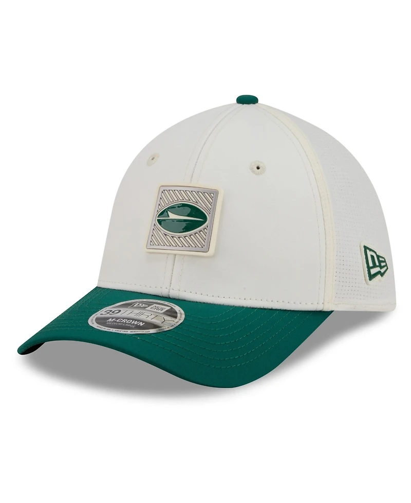 New Era Men's Cream/Green York Jets 2026 Nfl Training Camp 39THIRTY Flex Hat