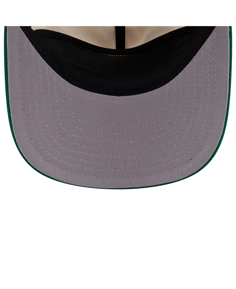 New Era Men's Cream Boston Celtics Layered Patch 19TWENTY Adjustable Hat