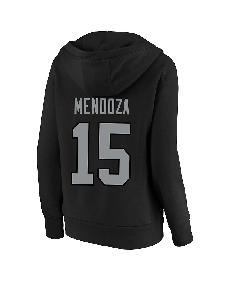 Fanatics Women's Fernando Mendoza Black Las Vegas Raiders Plus Player Name & Number V-Neck Hoodie