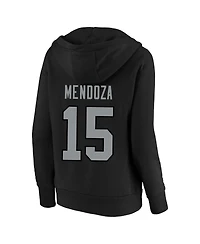 Fanatics Women's Fernando Mendoza Black Las Vegas Raiders Plus Player Name & Number V-Neck Hoodie