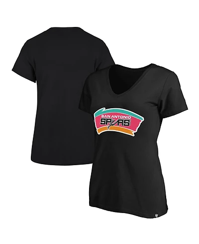 '47 Brand Women's Black San Antonio Spurs Plus Frankie V-Neck T-Shirt