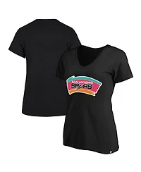 '47 Brand Women's Black San Antonio Spurs Plus Frankie V-Neck T-Shirt