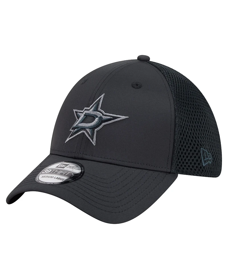 New Era Men's Black Dallas Stars Blackout 39THIRTY Flex Fit Hat
