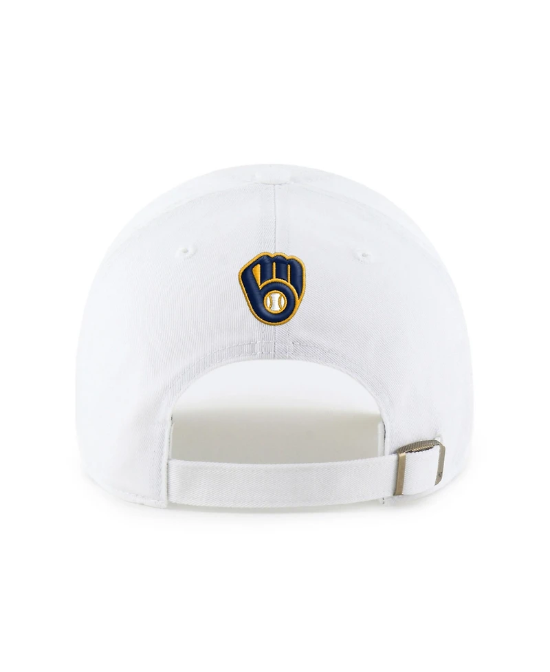 '47 Brand Preschool White Milwaukee Brewers Ice Cream Helmet Clean Up Adjustable Hat