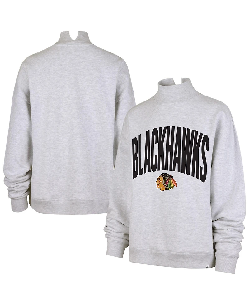 '47 Brand Women's Heather Gray Chicago Blackhawks Subtle Muse Sweatshirt