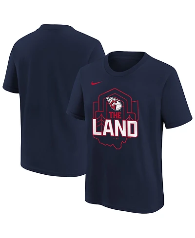 Nike Big Boys and Girls Navy Cleveland Guardians Hometown Collection T-Shirt