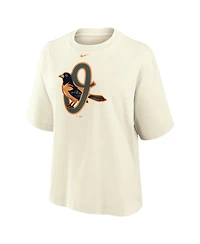 Nike Women's Cream Baltimore Orioles Premium Essentials Relaxed Boxy T-Shirt
