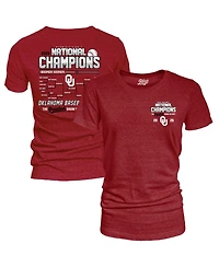 Blue 84 Women's Crimson Oklahoma Sooners 2026 Ncaa Baseball Men's College World Series Champions Schedule T-Shirt