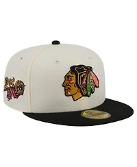 New Era Men's Cream Chicago Blackhawks 250th Anniversary of the United States Two-Tone 59FIFTY Fitted Hat