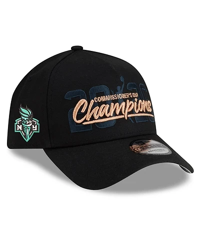 New Era Men's Black New York Liberty 2026 Wnba Commissioner's Cup Champions A-Frame 9FORTY Adjustable Hat