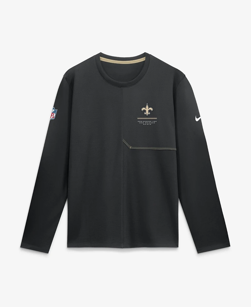 Nike Men's Black New Orleans Saints Sideline Coaches Uv Dri-fit Long Sleeve T-Shirt