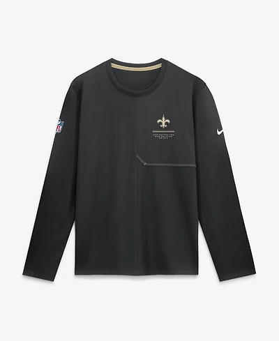 Nike Men's Black New Orleans Saints Sideline Coaches Uv Dri-fit Long Sleeve T-Shirt