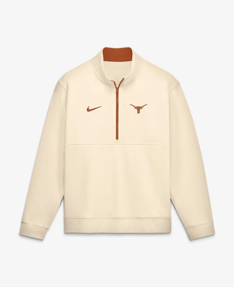 Nike Men's Cream Texas Longhorns Primetime Club Fleece Half-Zip Pullover Sweatshirt