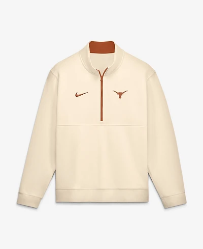 Nike Men's Cream Texas Longhorns Primetime Club Fleece Half-Zip Pullover Sweatshirt