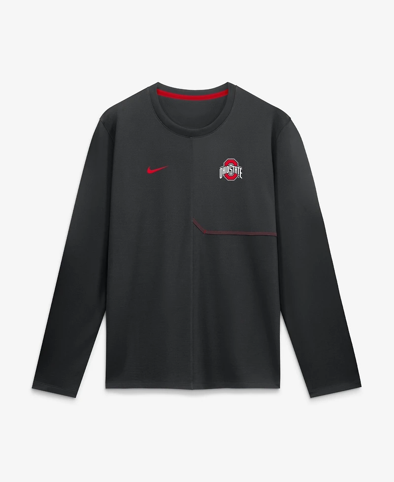 Nike Men's Black Ohio State Buckeyes 2026 Sideline Coaches Uv Dri-fit Long Sleeve Shirt