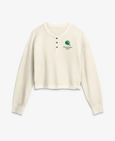 Fanatics Women's Philadelphia Eagles Cropped Long-Sleeve Henley Shirt