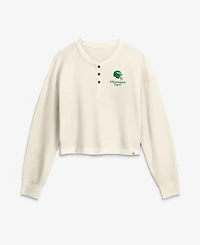 Fanatics Women's Philadelphia Eagles Cropped Long-Sleeve Henley Shirt