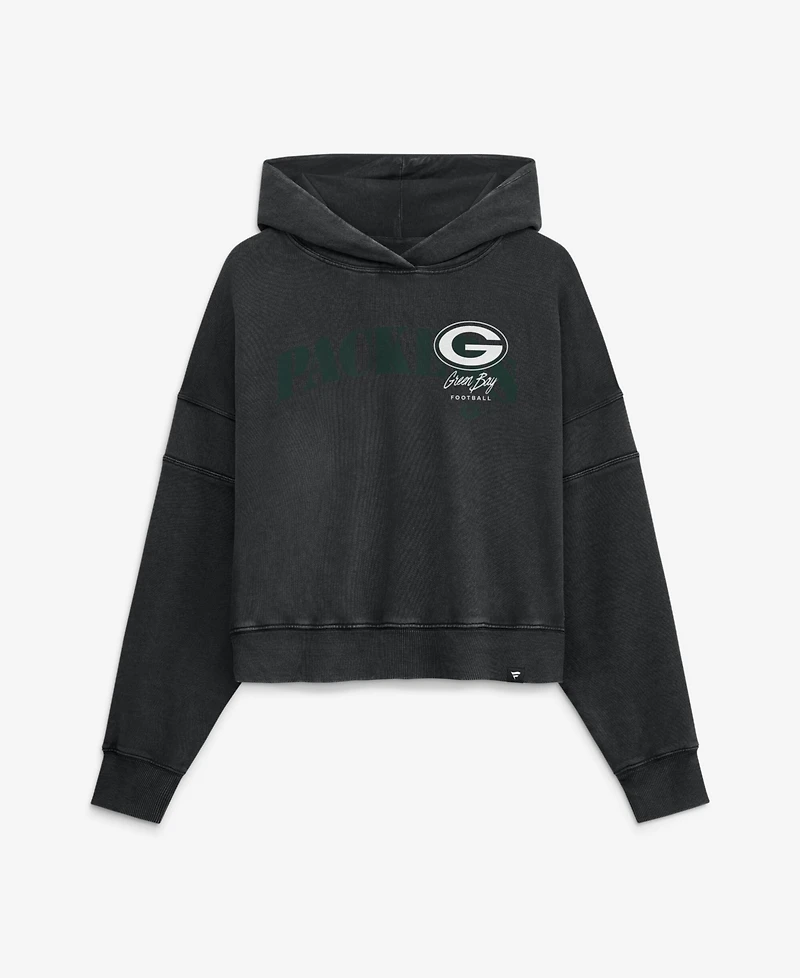 Fanatics Women's Black Green Bay Packers Counter Run Pullover Hoodie