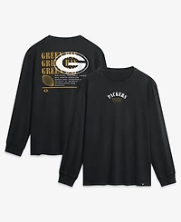 Fanatics Men's Black Green Bay Packers Relaxed Fullback Drive Long Sleeve Fashion T-Shirt