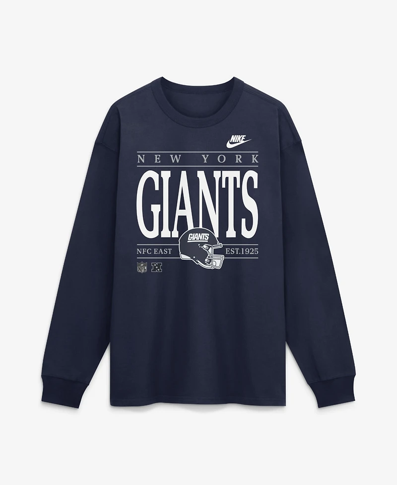 Nike Men's Navy New York Giants Red Zone Long Sleeve Max90 T-Shirt