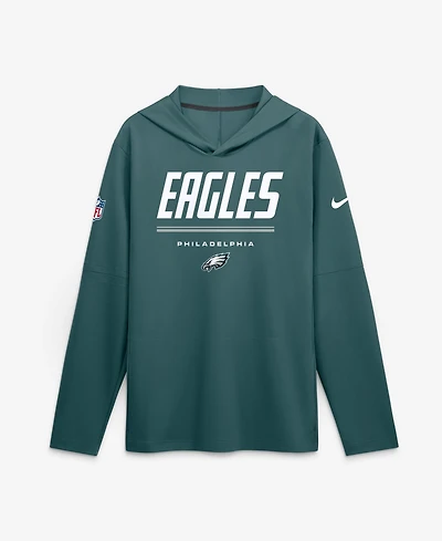 Nike Men's Midnight Green Philadelphia Eagles Sideline Game On Lightweight Long Sleeve Dri-fit Hoodie