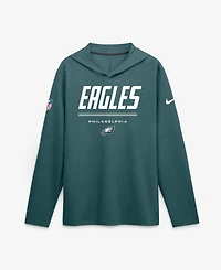 Nike Men's Midnight Green Philadelphia Eagles Sideline Game On Lightweight Long Sleeve Dri-fit Hoodie
