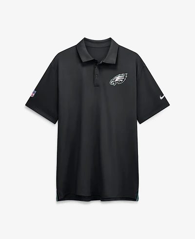 Nike Men's Black Philadelphia Eagles Sideline Powerful Blocking Dri-fit Tour Polo Shirt