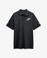 Nike Men's Black Philadelphia Eagles Sideline Powerful Blocking Dri-fit Tour Polo Shirt
