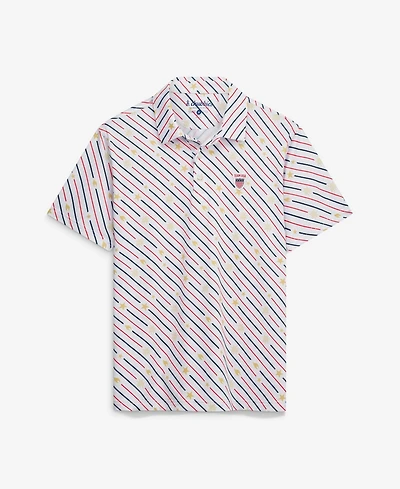 Chubbies Men's White Team Usa The Life, Liberty, Candles Performance Polo Shirt