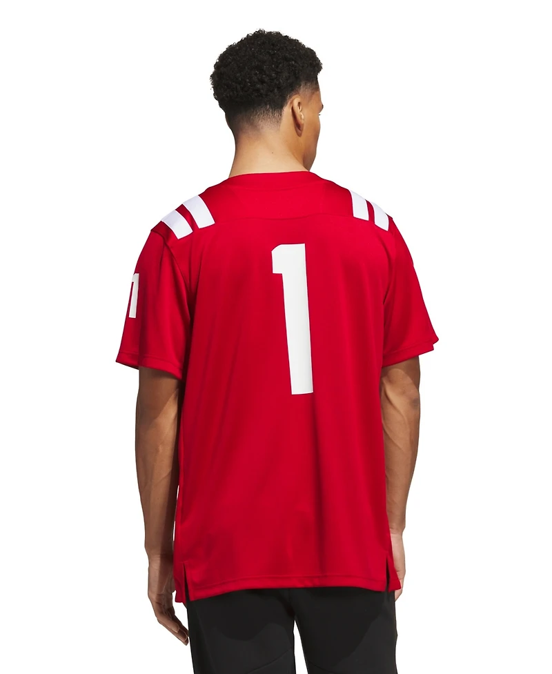 Adidas Men's #1 Scarlet Nebraska Huskers Home Premier Jersey