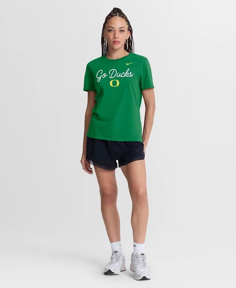 Nike Women's Green Oregon Ducks Script Mantra Logo T-Shirt