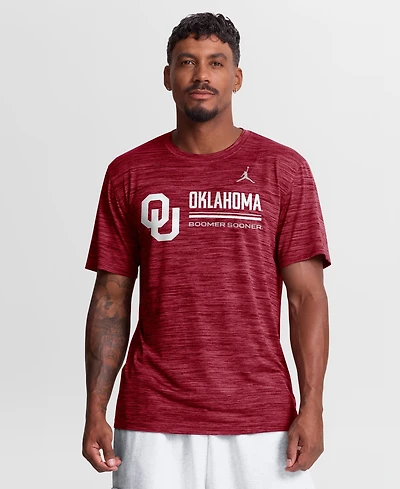 Jordan Men's Crimson Oklahoma Sooners Sideline Velocity Dri-fit T-Shirt