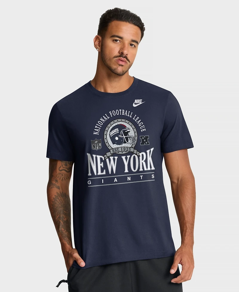 Nike Men's Navy New York Giants Rewind Team Spirit Essential Cotton T-Shirt