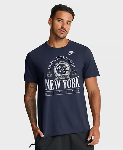 Nike Men's Navy New York Giants Rewind Team Spirit Essential Cotton T-Shirt