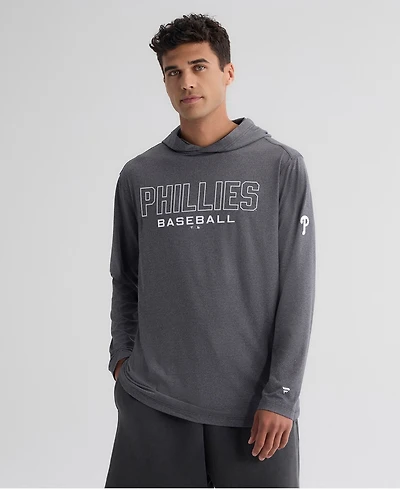 Fanatics Men's Charcoal Philadelphia Phillies Clutch Long Sleeve Hooded T-Shirt