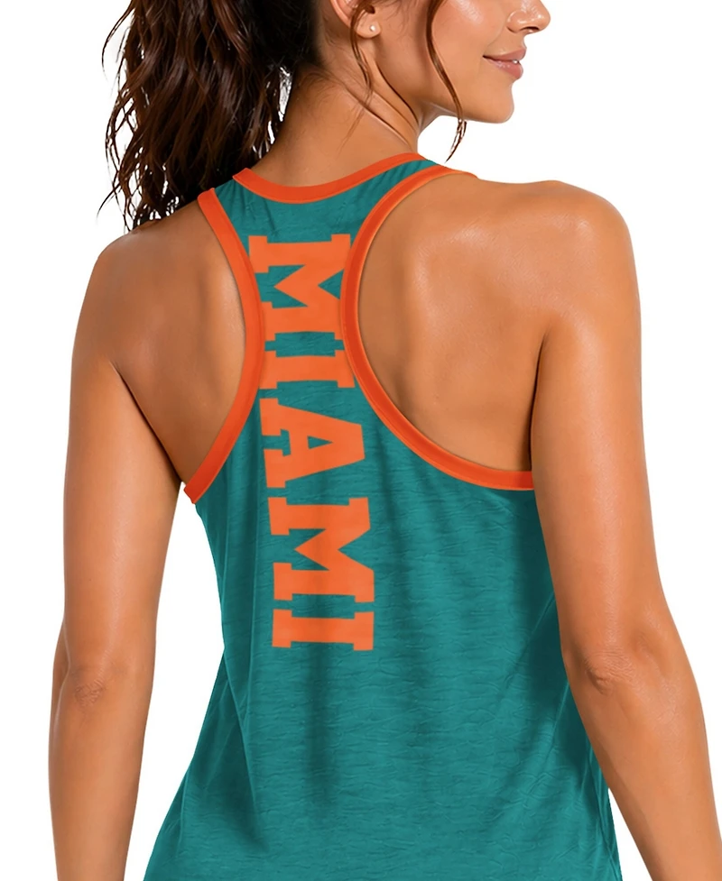 G-iii 4Her by Carl Banks Women's Aqua Miami Dolphins Tater Ii Racerback Tank Top