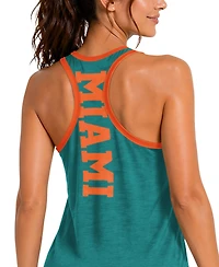 G-iii 4Her by Carl Banks Women's Aqua Miami Dolphins Tater Ii Racerback Tank Top