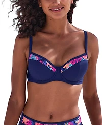 Lascana Women's Contrast Print Underwire Bikini Swimsuit Top Bra Sizing