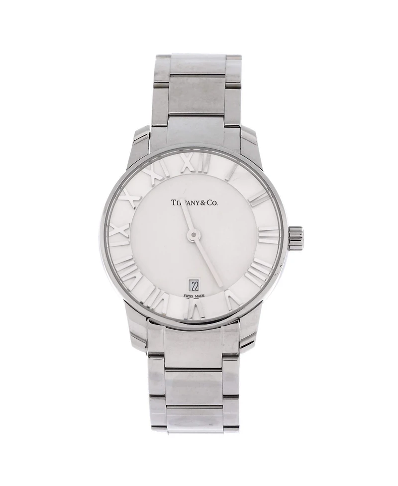 Pre-Owned Tiffany and Co. Atlas 2-Hand Quartz Watch in Stainless Steel 29mm