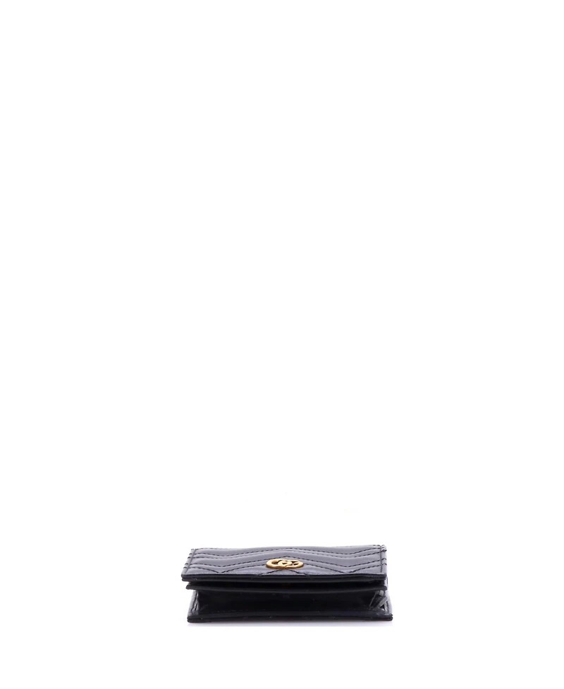 Pre-Owned Gucci Small Gg Marmont Bifold Wallet Matelasse Leather