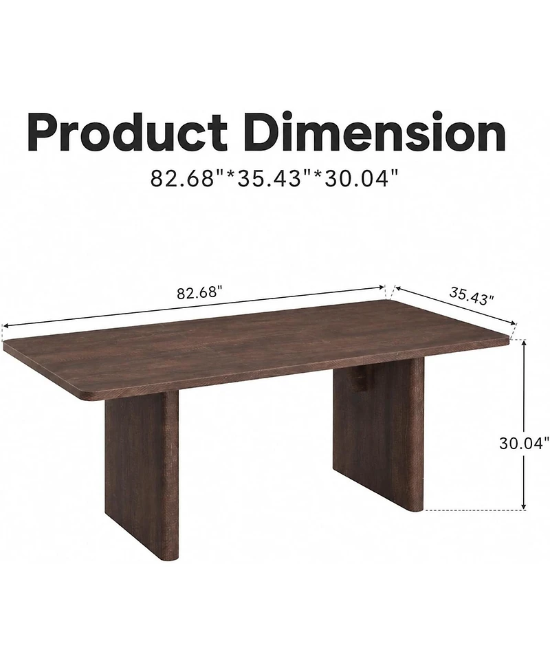 homfan Extendable Dining Table with Rounded Corners, Seats 8-10