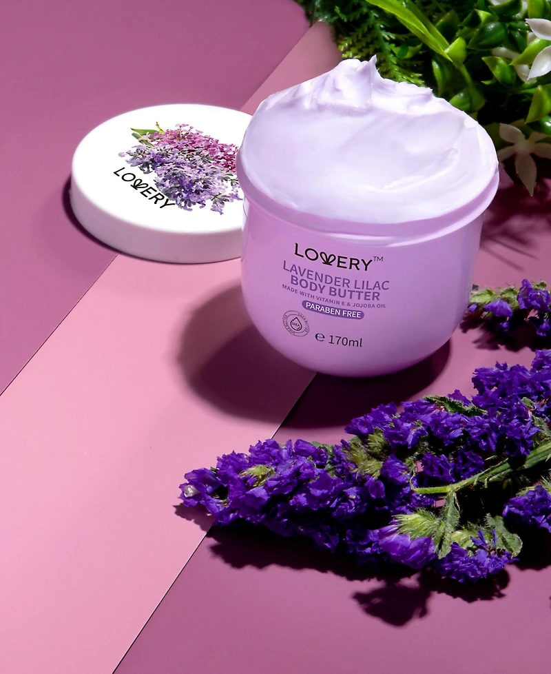 Lovery 2 piece Lilac Whipped Body Butter with Jojoba Oil and Shea Butter