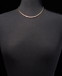 Lauren Ralph Lauren Cubic Zirconia Herringbone Chain 17" Collar Necklace