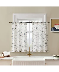 No. 918 Mirabelle Ditsy Floral Semi-Sheer Rod Pocket Kitchen Curtain Tier Pair