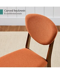 Best Choice Products Set of 4 Wooden Dining Chairs, Wood Modern Farmhouse Upholstered Chairs