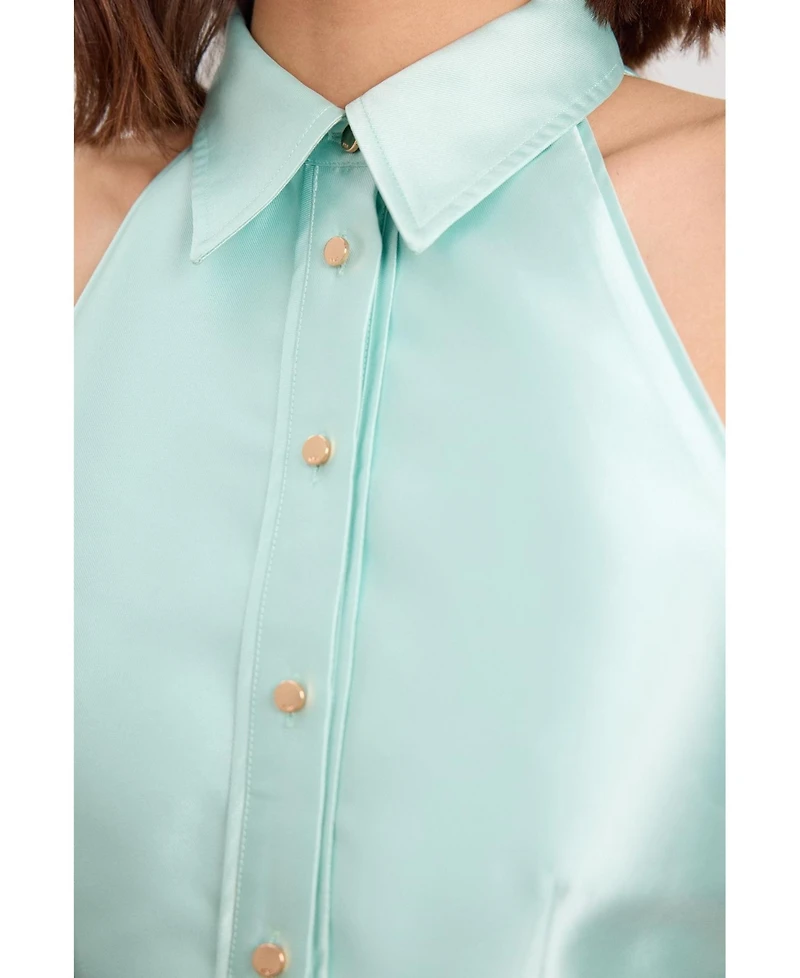 Karen Millen Women's Twill Collared Maxi Dress
