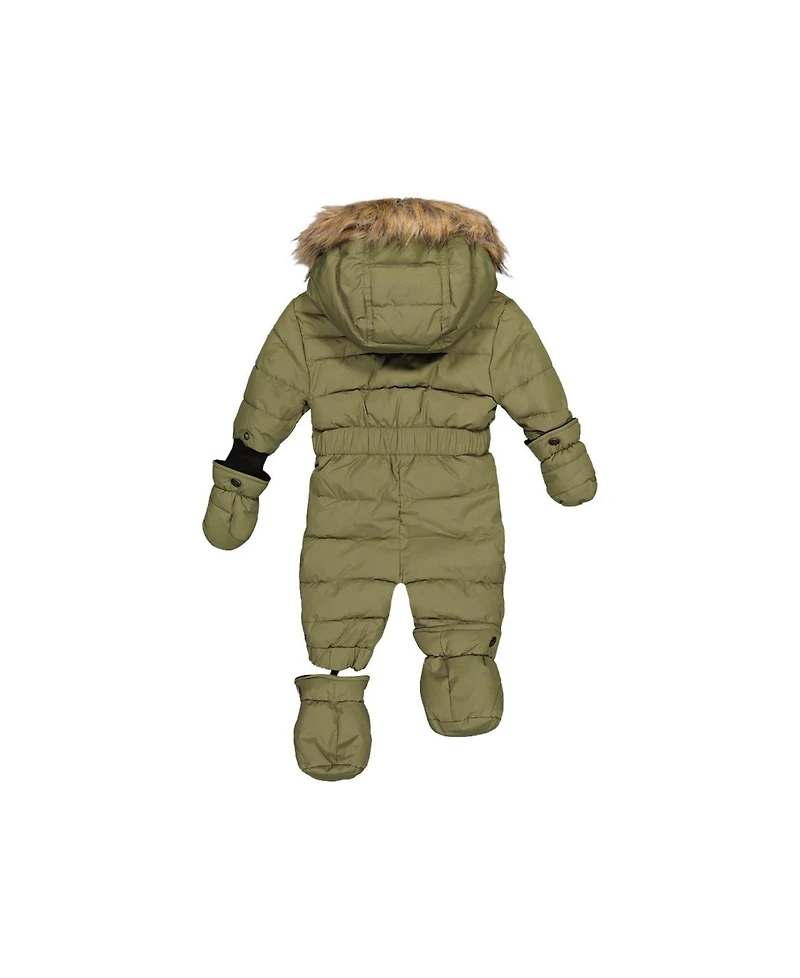 Deux par Baby Unisex 6M To 24M Original One Piece Puffy Snowsuit with Removable Mittens and Boots