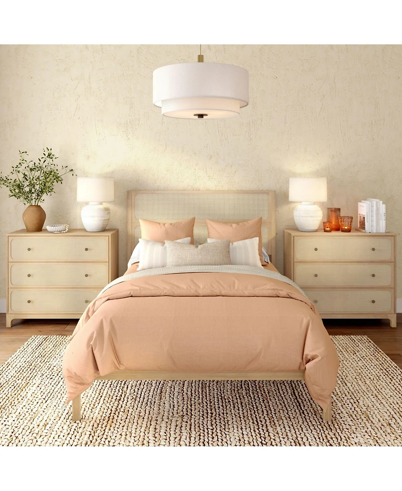 Plank+Beam Elio Rattan Drawer Dresser with Brass Knob