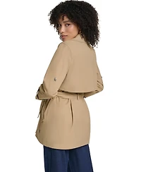 Karl Lagerfeld Paris Women's Embellished Belted Trench Coat
