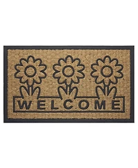 Kate Aurora Key West Welcome Daisies Coir Bristled Outdoor All Season Welcome Mat With Rubber Trim - 18"x30"
